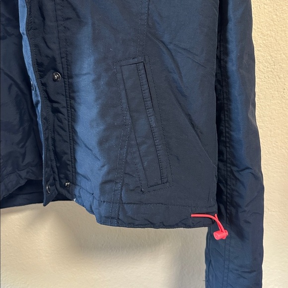 Hollister Navy Jacket with Neon Pink Details original cropped jacket size medium - Picture 4 of 8